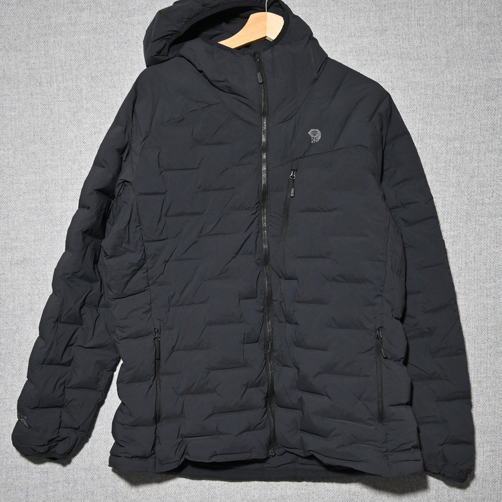 Mountain Hardwear StretchDown Hooded Jacket Womens XL Black Puffer OL7673
